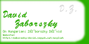 david zaborszky business card